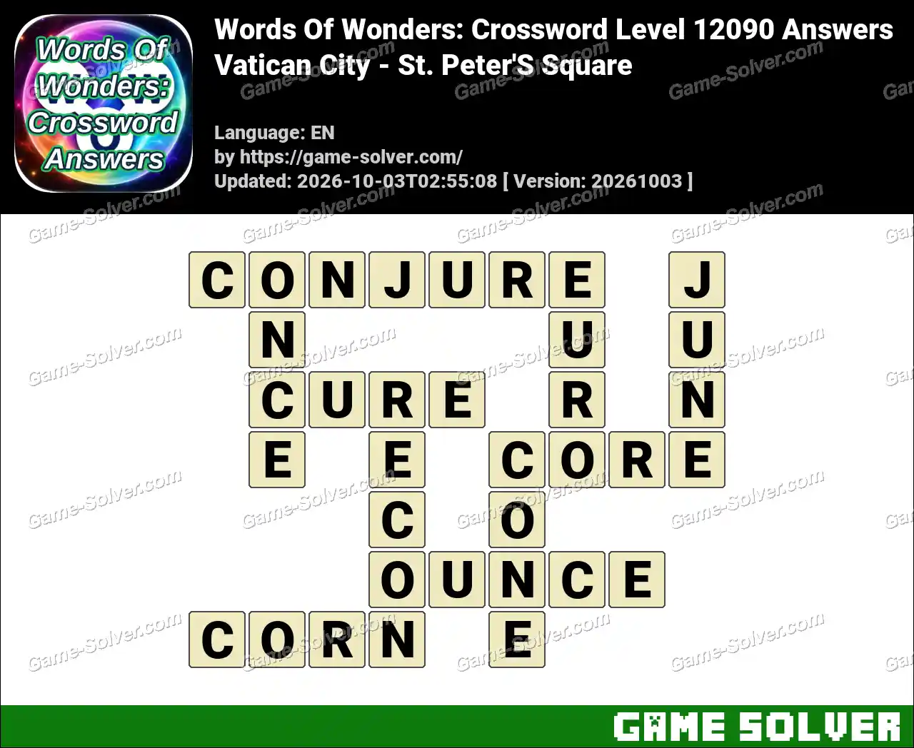 Words Of Wonders: Crossword Level 12090 Answers – Vatican City – St. Peter’S Square